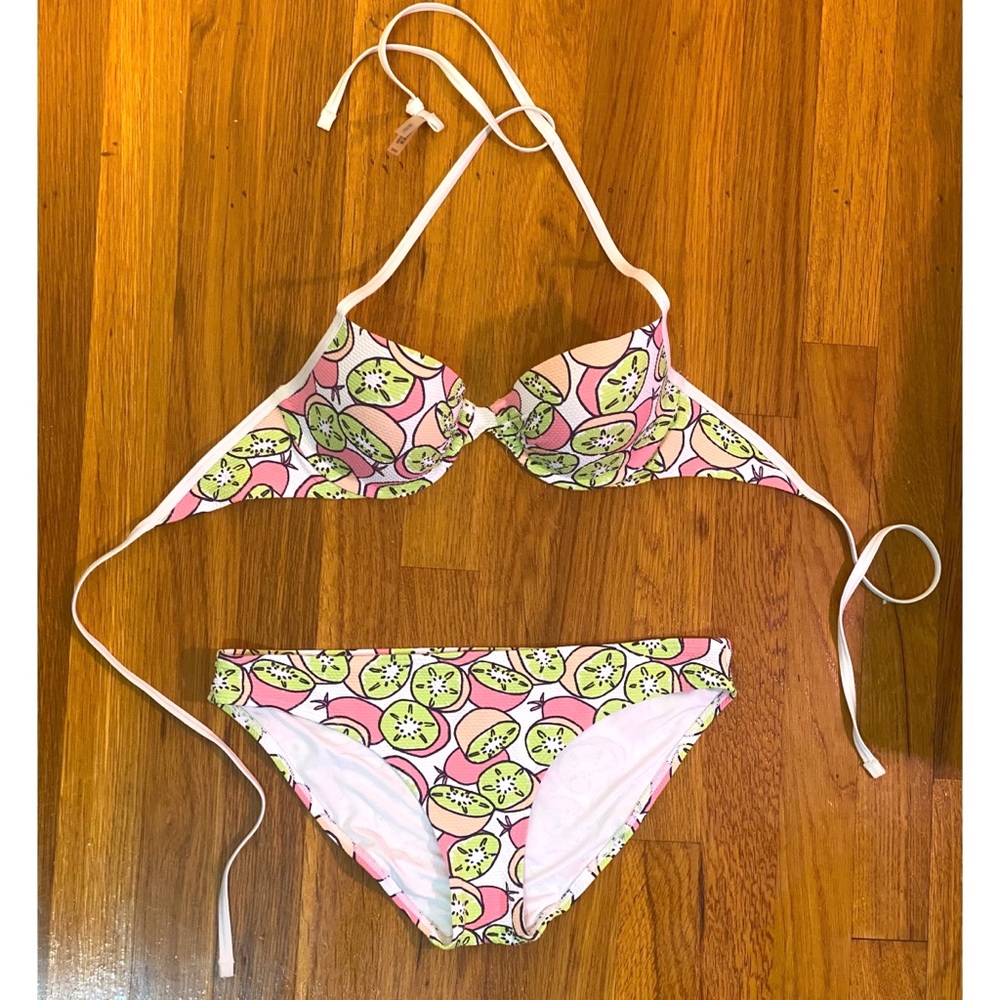 Aerie Swim pink kiwi suit